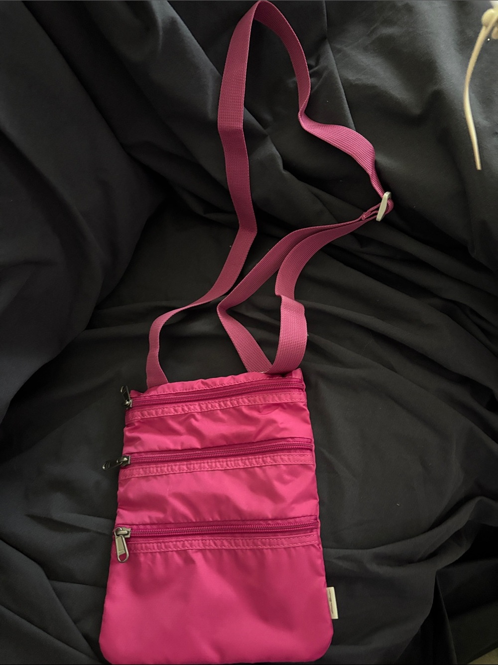 Compact Eddie Bauer Fuchsia Crossbody Bag with Adjustable Strap